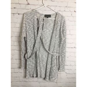 Anthropologie Sunday in Brooklyn Women Size XS Cardigan Sweater Tie Waist‎ Gray
